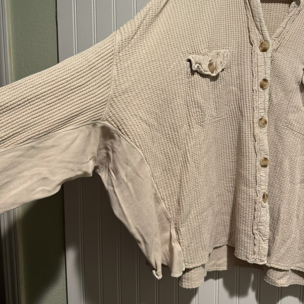 Free People One Scout Thermal Shacket Cream Size Large - Picture 3 of 7